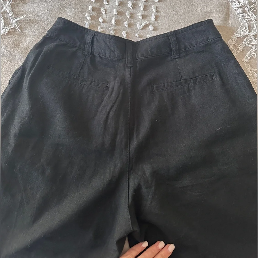 Gap Size 2 Wide Leg Black Linen Trousers - Picture 3 of 5